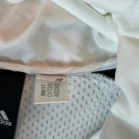 Adidas Womens Colorblock Hooded Windbreaker Jacket White Black CY7320 Sm. *READ* - Picture 3 of 8